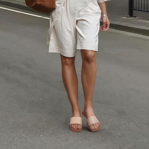 Image of FITORY Women's Slide Sandals Fashion Square Open Toe with Cushioned Footbed Slippers for Beach Size