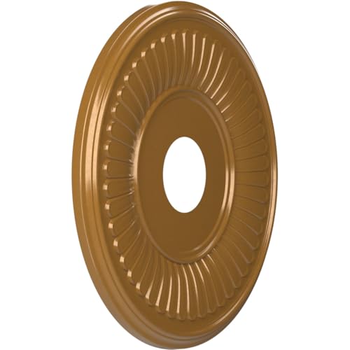 Image of Ekena Millwork CMP16BEDVG Berkshire Thermoformed PVC Ceiling Medallion (Fits Canopies up to 7 inch), 16 inchOD x 3 1 /2 inchID x 1 inchP, Universal Aged Metallic Vintage Gold