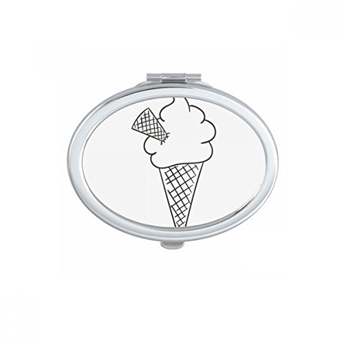 Miroir de maquillage compact ovale DIYthinker avec motif de cornets de crème glacée