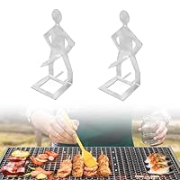 MYLERCT Wurst Grillgestelle 2 Stück 205 x 75 mm Edelstahl Hot-Dog Grillständer Stehende Männer Hot-Dog Grill Grillzubehör Herrengeschenke | Grill Geschenke für Männer