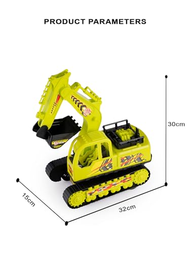 Image of Friction Powered Green JCB Toys for Children Kids Boys & Girls | Push & Go Forward | Off-Road Toy Car | Birthday Gift | Age 3+ Years
