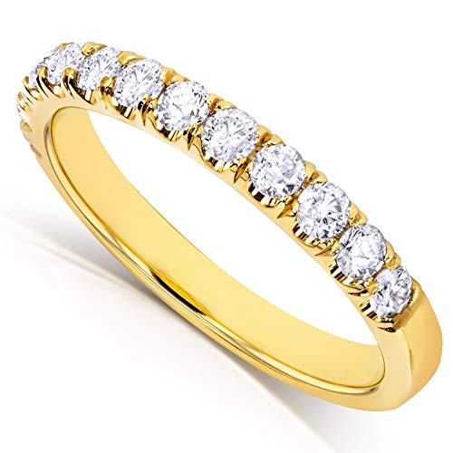 Kobelli Flame French Pave Lab Grown Diamond Comfort Fit Womens Wedding Band 1/2 CTW 14k Yellow Gold (DEF/VS)2