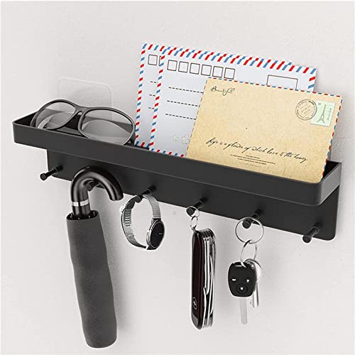 MoreJieka Appendiabiti Da Parete, Mensole Da Muro Nera Con 6 Porte Chiavi, Portachiavi Da Parete, Appendiabiti Da Parete Moderni è adatto Per Appendere Portachiavi, Accappatoio Bagno, Abiti Per