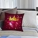 Produktbild EMCLKS Designs Kissenbezug Männer/Frauen/Jungen/Mädchen Wohnzimmer Schlafzimmer Sofa Stuhl Kissenbezüge,Glänzendes Kristall-Liebesherz mit Prinzessinnenkrone auf radialem Hintergrund,50x50cm