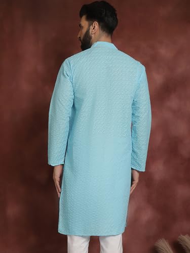 Image of SOJANYA Men's Silk Blend Regular Fit Casual (Since 1958 Woven Design Kurta with Churidar & Embroidered Nehru Jacket