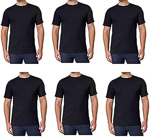 Kirkland Men's Crew Neck 100% Combed Heavyweight T-Shirts Cotton Pack of 6