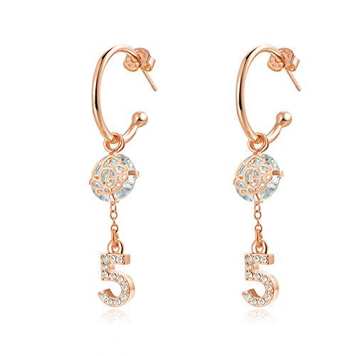 Crystal Silver Earrings for Women Fashion Drop Hook Jewelry Gift