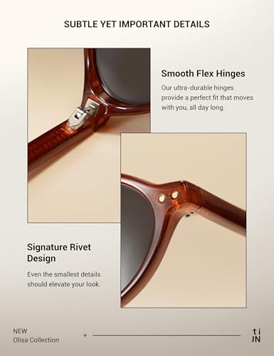 TIJN Olisa Retro Oval Sunglasses for Women Men,Polarized UV Protection Shades,Stylish Frame Sun Glasses,2025 Trendy Sunnies