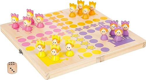 small Foot Ludo Prinzessinnen aus FSC 100%-zertifiziertem Holz mit praktischer Transportbox für unterwegs 11105