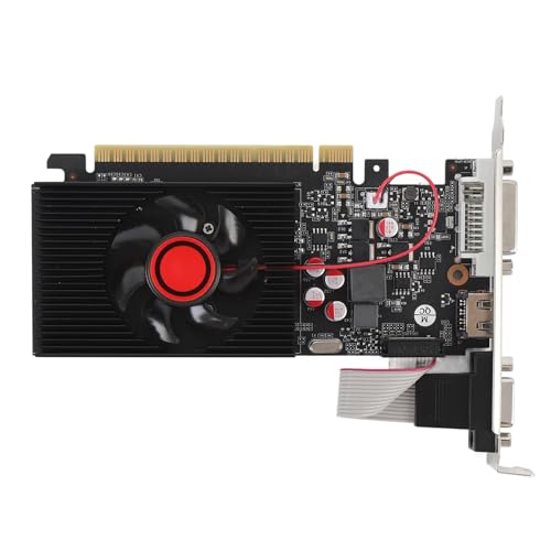 Vikye GT 730 Tarjeta Gráfica 4GB DDR3, 128 - bit, HDMI VGA DVI, Ordenador PC Tarjeta Gráfica de Vídeo, PCI Express 2,0 con Ventilador de Refrigeración Silencioso