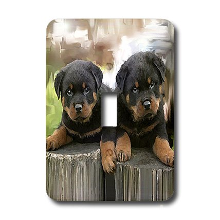 Rottweiler interrupteur simple plaque murale décorative 3dRose Lsp_4376_1
