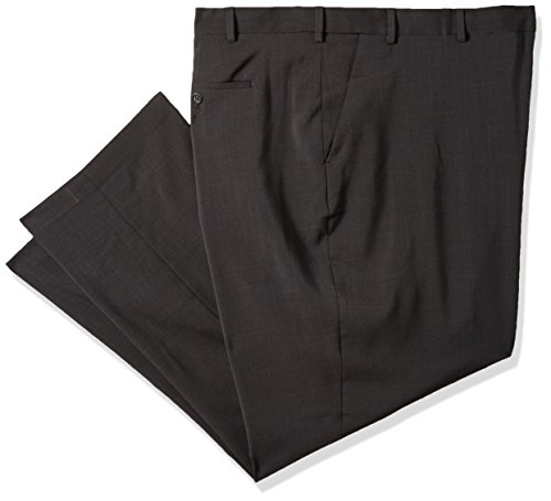 Van Heusen Men's Big and Tall Traveler Stretch Flat Front Dress Pant, Charcoal, 46W X 29L