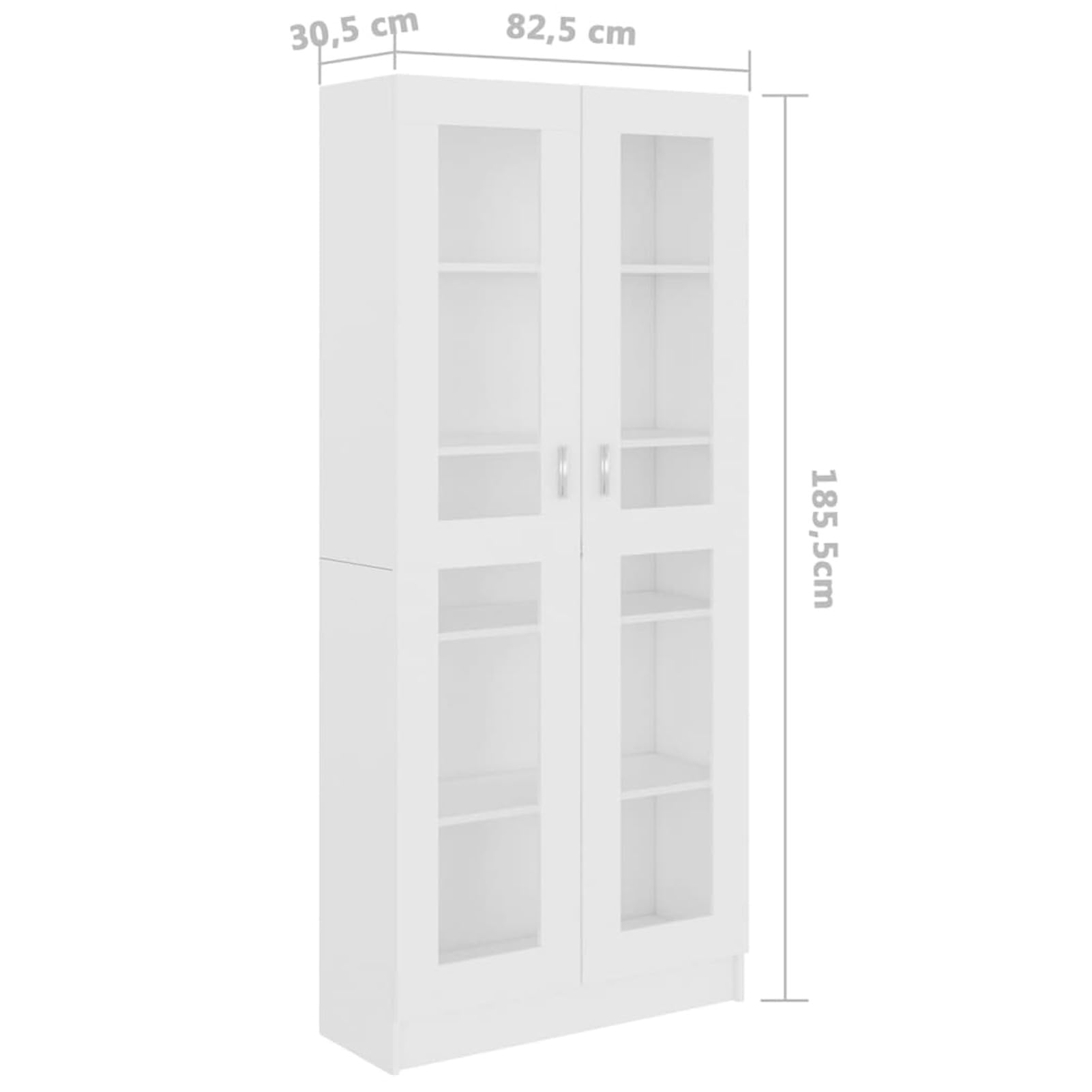 Homgoday Vitrina de Cristal, Vitrina de Salón Aparador,Aparador Cocina, Oficina Archivador, con stantes 2 Puertas de Vidrio Blanco