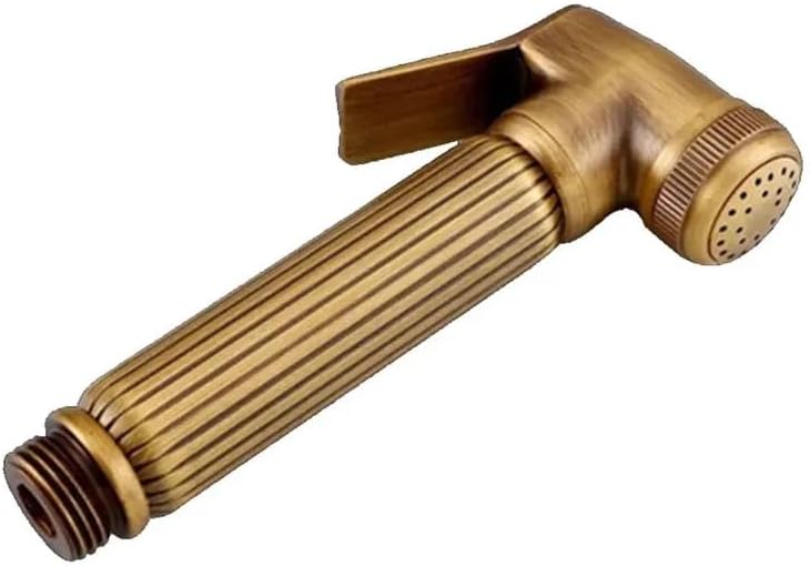 Antique Brass Wall Mounted Toilet Bidet Sprayer High Pressure Bathroom Hand Shower Gun(A)
