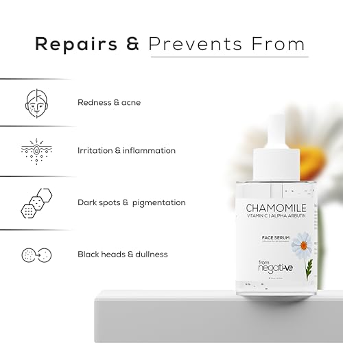 Image of Advanced Brightening Chamomile & Vitamin C Face Serum for Pigmentation, Dark Spots & Redness | Alpha Arbutin, Niacinamide & Hyaluronic Acid | Lightweight Brightening Face Serum for Indian Skin | 30ml