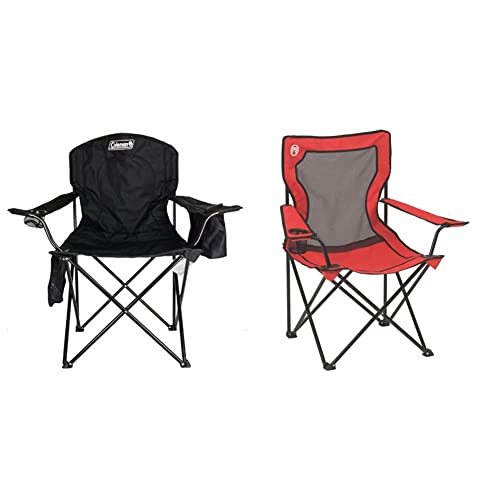 Coleman Camp Chair with 4-Can Cooler | Folding Beach Chair, 24