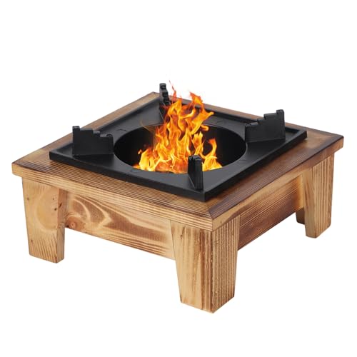 JUSTHERE Wood Alcohol Stove, Japanese Portable Small Wood Camping Stove for Outdoor Picnic, Travel, Alcohol Stove for Soup Pot Roasting Pan Kettle