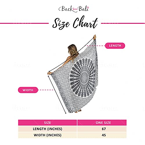 Back From Bali Womens Sarong Beach Swimsuit Bikini Cover up Wrap Peacock & Clip