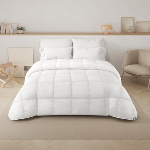 NALUI-Edredón Cama 160/180/200 (260x240cm) Warmy E200, 200 gr/m², Acolchado, 100% Suave Microfibra. Relleno Nórdico Cama 160/180/200 Ligero, Transpirable | Ideal para todas las Estaciones | Oeko-Tex