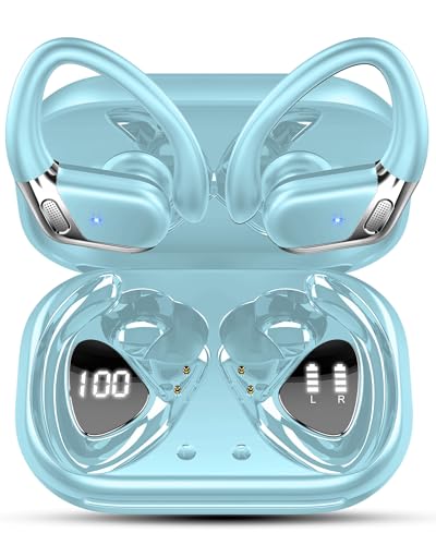 2026 Auriculares Inalambricos Deportivos, Auriculares Bluetooth 5.4 HiFi Estéreo con 4 HD Mic, 50H Cascos Inalambricos Bluetooth con Cancelacion Ruido ENC, IP7 Impermeable Cascos para Running, Negro