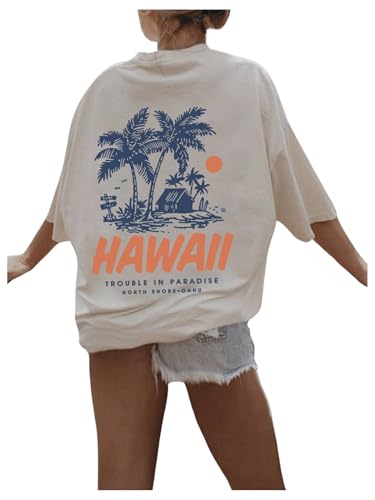 SOLY HUX Girl's Graphic Tees Short Sleeve Hawaiian T Shirt Summer Casual Vacation Tops