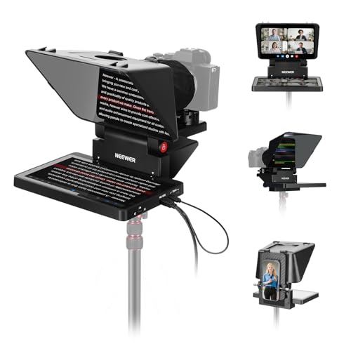 NEEWER 2 in 1 Teleprompter 11 Inch with Monitor for Windows MacOS Supports Screen Mirroring Portable Prompter for Camera Mobile Phone Webcam for YouTube Twitch Live Streaming Conference X11