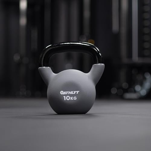 Athlyt Kettlebell en néoprène Unisexe, Gris, 10 kg – Image 4