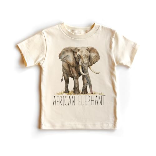 African Elephant Toddler Shirt - Cute Educational Elephant Animal Species Kids Safari Clothing - Natural Boho Toddler & Youth Tee