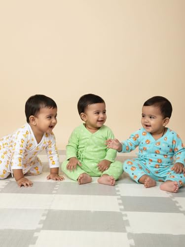 Image of The Mom Store Baby Romper Jabla Style Combo For Boys And Girls | Cotton | Soft Infant Bodysuit | Trendy Stylish Sleepwear For Newborn Baby | Printed | Unisex Comfortable Everyday Baby Wear