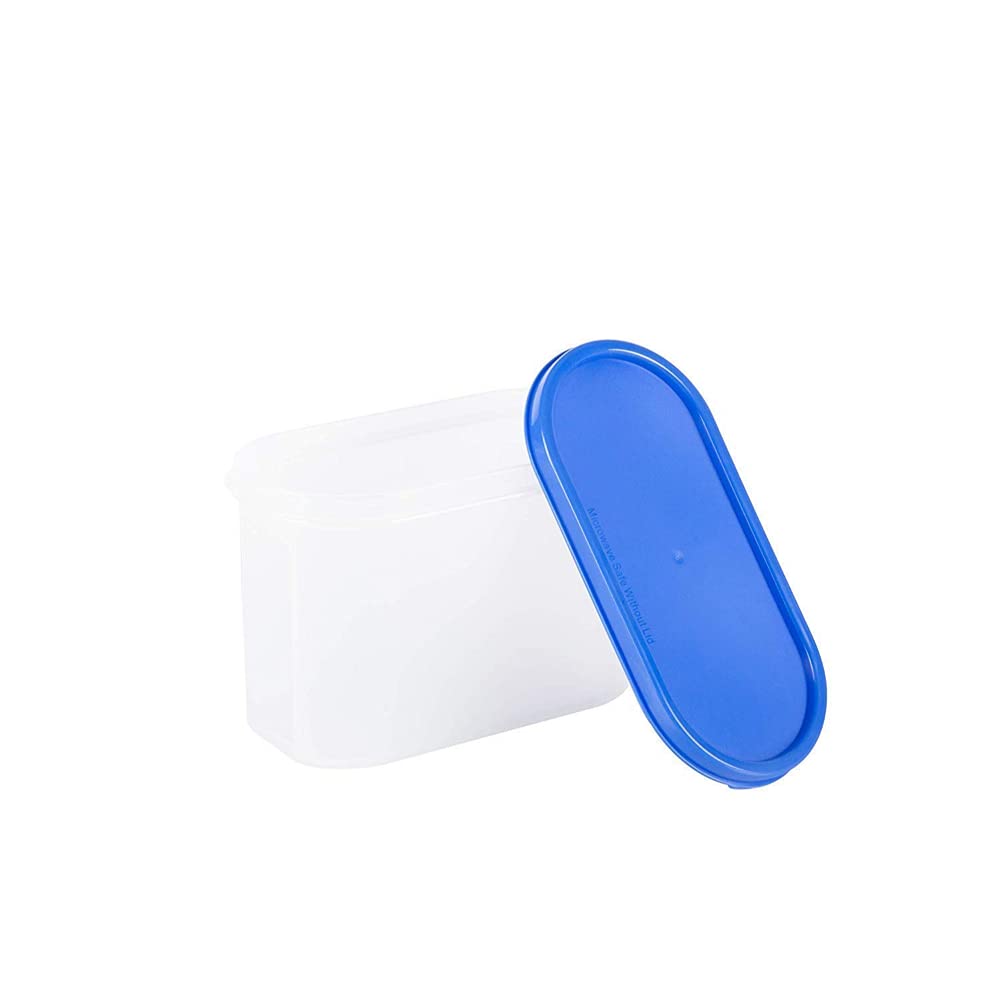SIMPARTE Recipiente hermético de plástico para almacenamiento de cocina con tapa para almacenamiento de cocina, apilable, sin BPA (azul claro, 1200 ml, juego de 6)