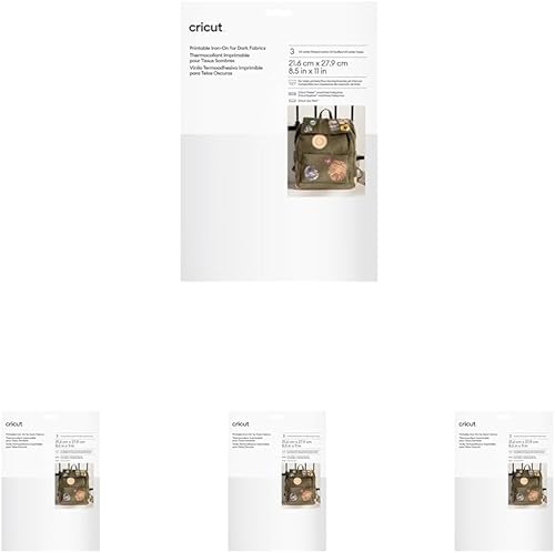 Miniatura 8 de Cricut Vinilo imprimible para planchar para telas oscuras, tamaño carta estadounidense, (3 quilates), vinilo HTV imprimible para impresora de