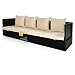 Produktbild Casaria Polyrattan Gartenmöbel Lounge 200x60 cm mit Auflage Verstellbare Lehne Klapptisch Outdoor Gartenliege Wetterfest
