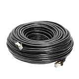 50FT S/FTP CAT 7 Gold Plated Shielded Ethernet RJ45 Cable 10 Gigabit Ethernet Network Patch Cord Cat7 (50ft, Black)