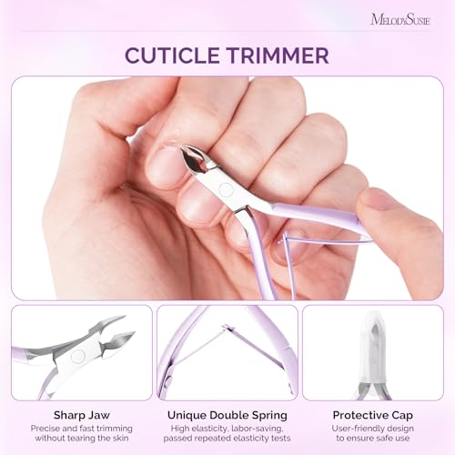 Image of MelodySusie 4 in 1 Stainless Steel Acrylic Nail Tool Kit, Purple
