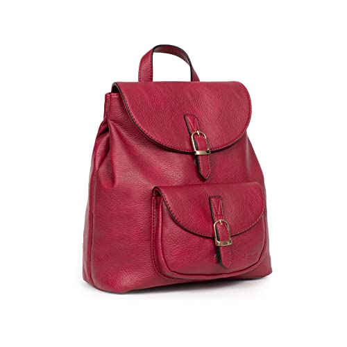 Hexagona - Sac à Dos - Compatible téléphone Portable - pour Femme - Collection Toscane - Framboise