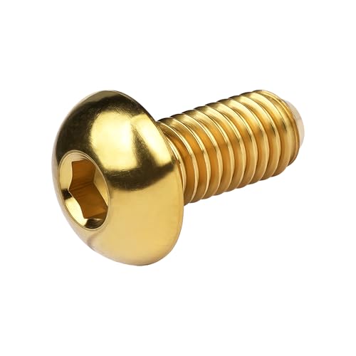Image of Titanium Bolt M3 8 10 12 15mm Allen Key Head Screws for Bicycle Pack of 4 (Gold, M3x10mm)