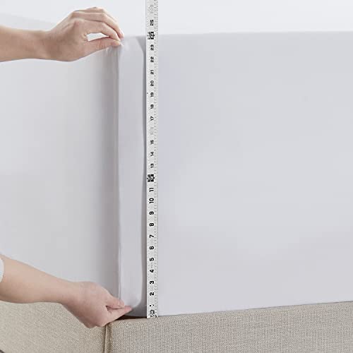 Empyrean Cal King Sheets Deep Pocket Fitted - White California King Fitted Sheet, Soft Cal King Fitted Sheet Only For 18 To 24 Inch Mattresses, Fitted Sheet California King With Corner Straps #TOP5
