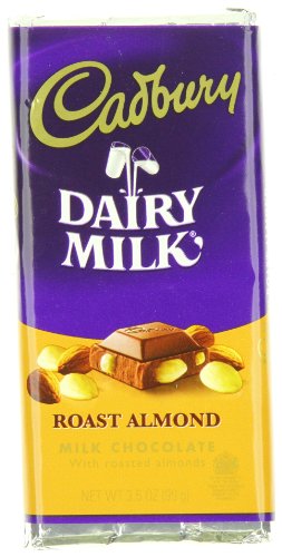 Cadbury Roast Almond Bar, Milk Chocolate with Roasted Almonds, 3.5-Ounce Bars (Pack of 12)