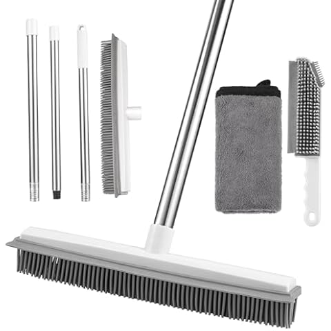 KroY PecoeD 2 in 1 Rubber Broom with Squeegee Cover