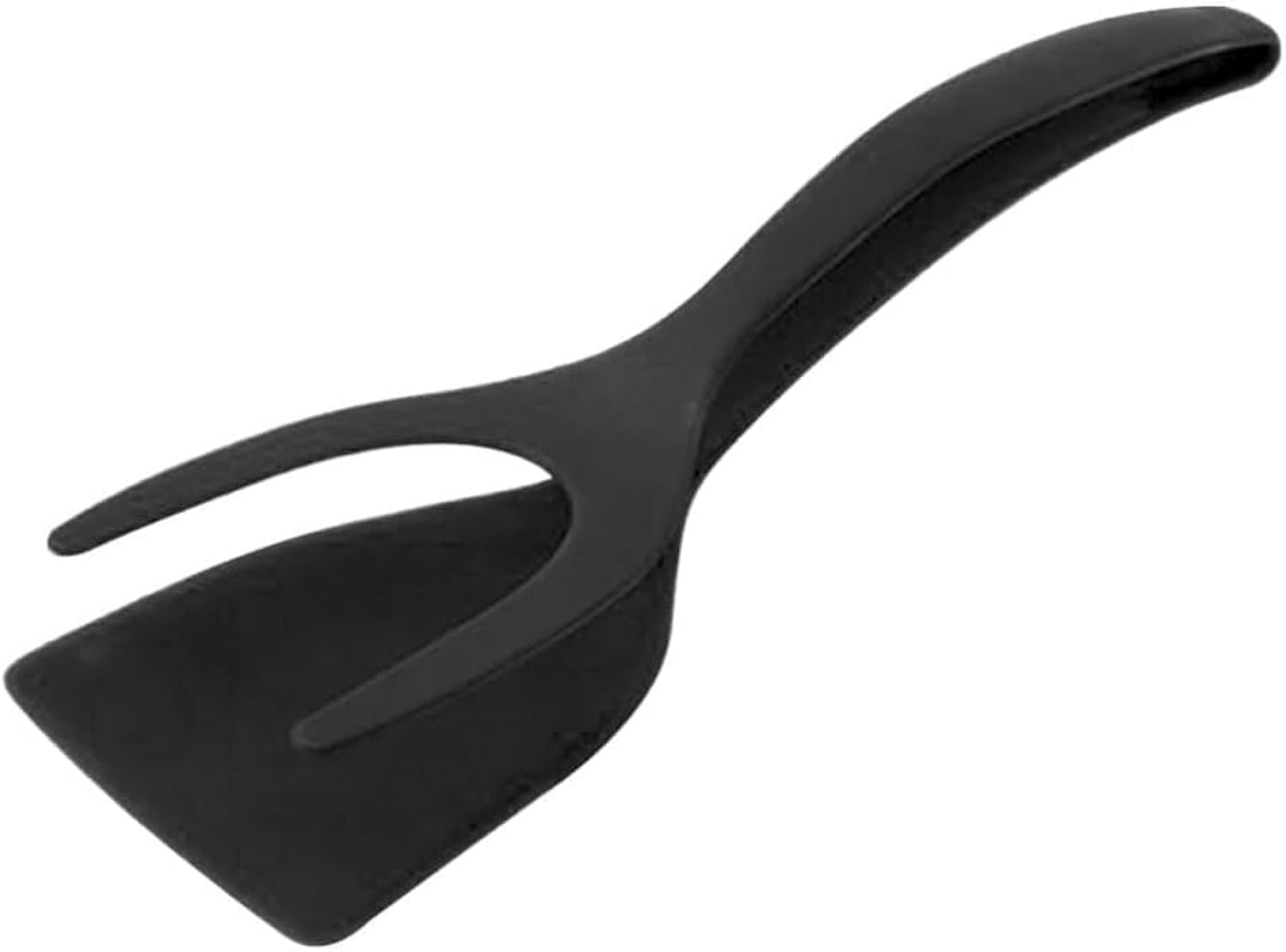 LUFMWCWD 2 in 1 Grip and Flip Spatula Tongs Egg Flipper Pancake Fish French Toast Omelet Making Tool Black