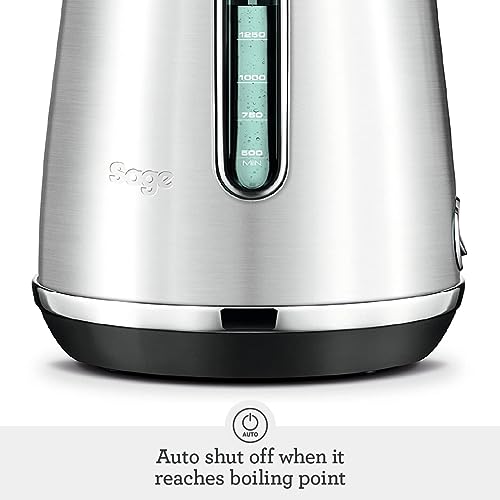 Sage - The Soft Top Luxe Quiet Electric Kettle - Fast Boil, Opens Softly, Elegant Design - 1.7 L Capacity, Cordless, 2400 W - Black Truffle