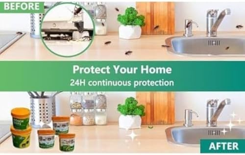 SEINON'S 12pcs Cockroach Killer Gel for Home Strong Kitchen | Anti Cockroach Gel & Insects Killer for Kitchens, Rooms, Cabinets, Bathrooms| Easy & Safe to Use | Eco friendly | 12 pcs BOX