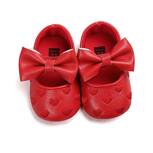 Bold N Elegant PU Leather Heart Bow Baby Girl Party Moccasin Bootie Shoes Sandal Footwear for Newborn Infant Toddler Girls (Red, 0_Months) (B0B3S184Z8) Amazon Price History, Amazon Price Tracker