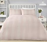 Serene - Bettwäsche-Set mit Waffelstreifen, pflegeleichtes Bettbezug-Set – Super-Kingsize-Bett in Blush