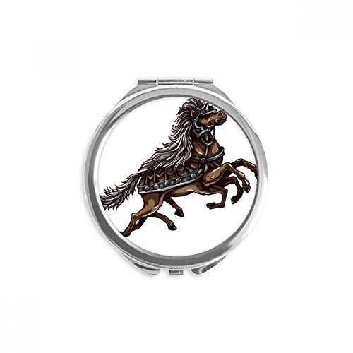 Espejo de mano de bolsillo de caballo, accesorio redondo para maquillaje
