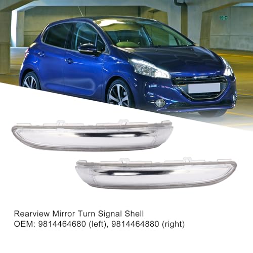 1 Paio Specchietto Retrovisore Indicatori di Direzione Borsette 9814464680 Specchietto Retrovisore Indicatore Lampada Lente di Ricambio per Peugeot 208 Dal 2012 Al 2019