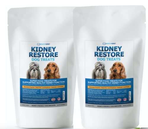 Kidney Restore Dog Treats (2 Pack) Restorative Dog Treats for Kidney, Low Protein Dog Treats for Any Kidney Diet Dog Food, Special Renal Treats for Supporting Good Kidney Health for Dogs.