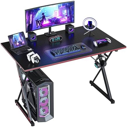CubiCubi Gaming Desk 80 x 50 cm PC Computer Desk, Home Office Desk Table Gamer Workstation, Simple Game Table, Black