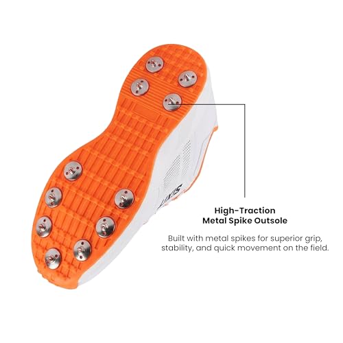 Image of AeroTech Cricket Spikes for Men, Ultra-Light Breathable Mesh, EVA Cushioning and High-Grip Spike Outsole