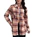Match Women's Mid-Long Style Roll-Up Sleeve Plaid Shirt #2005